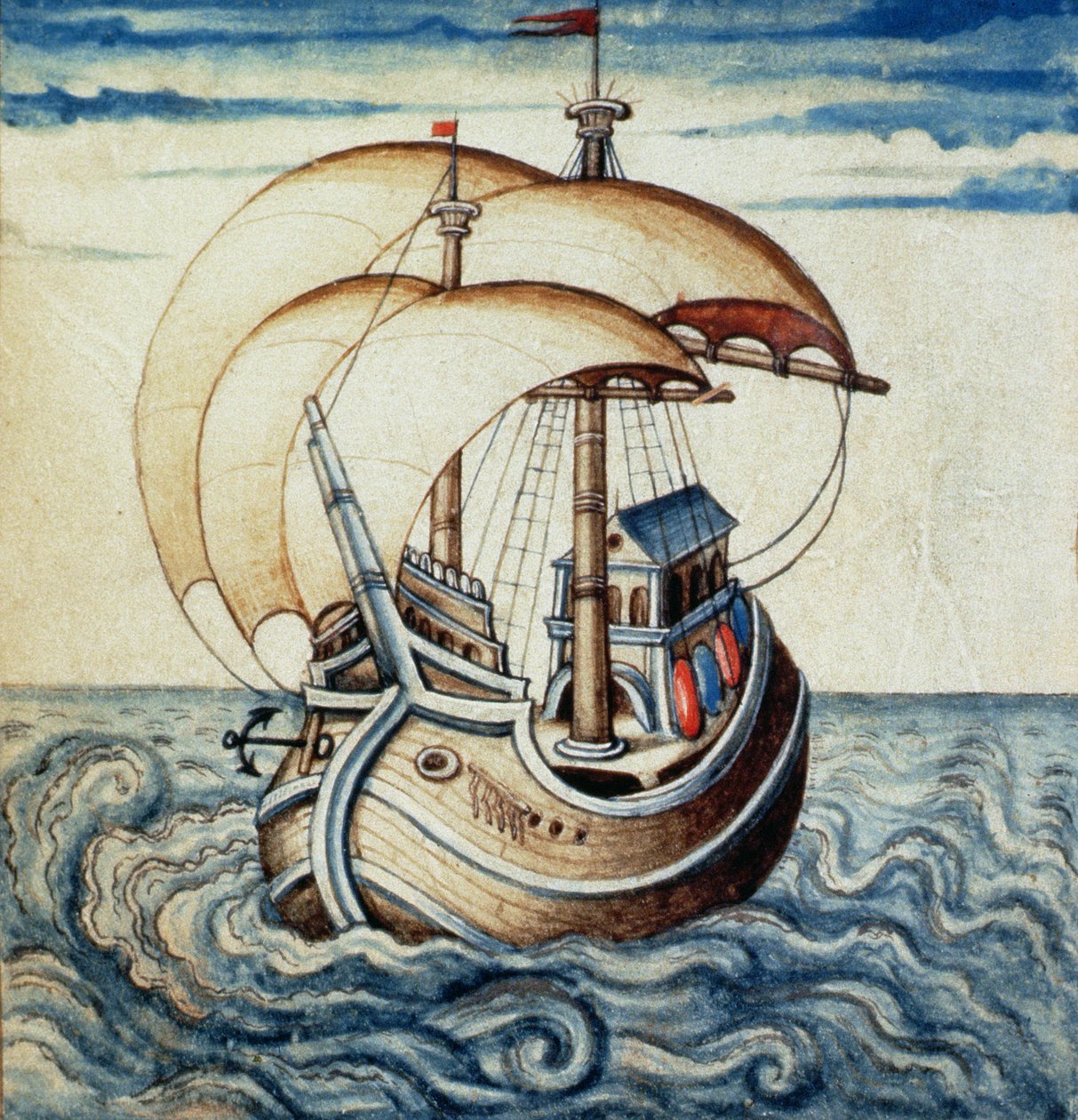 SMM2 s.8 Seilskip, fra Theatre des Vices et Vertus, av Jan van der Noot (ca. 1539-95) av French School