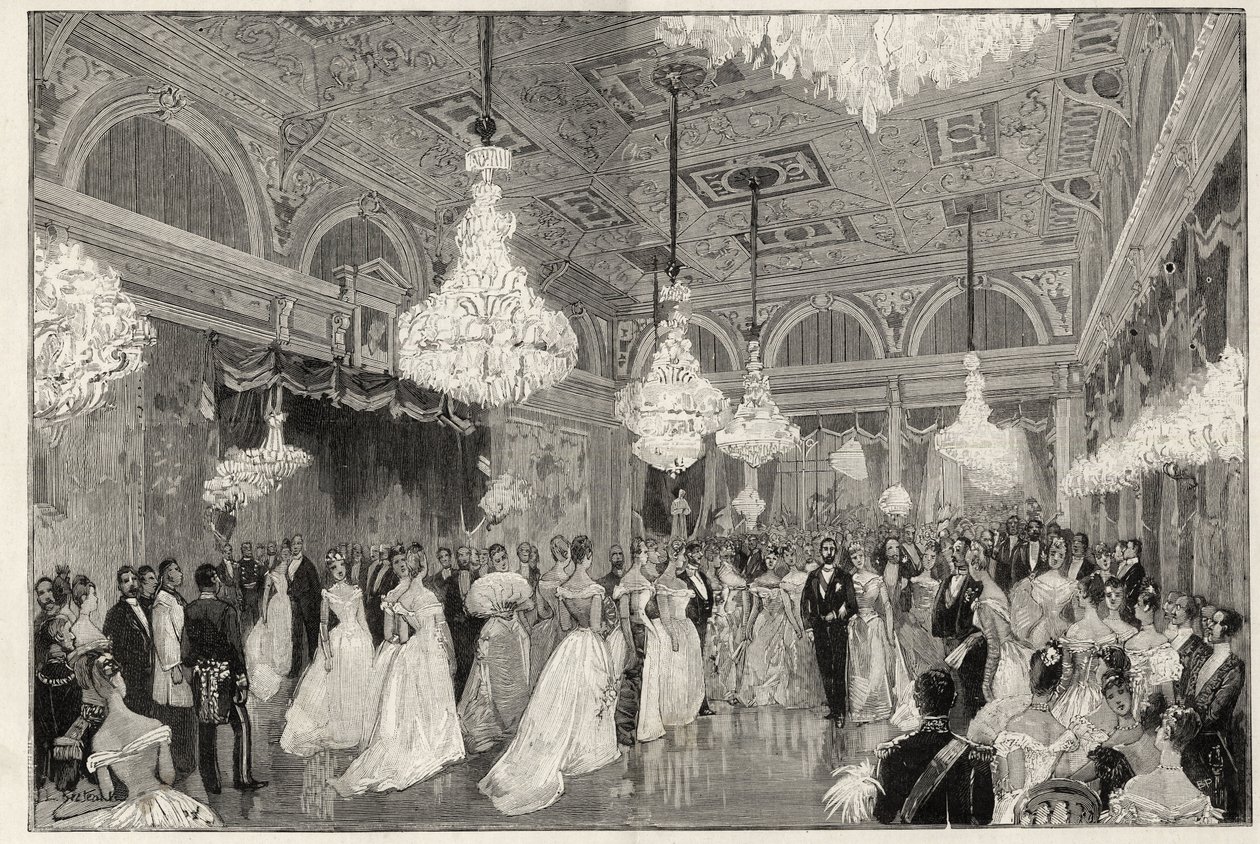 Sadi Carnot (1837-1894) Frankrikes president fra 1887 til 1894 og hans kone i Elysee-palasset - Sadi Carnot, presidenten i den franske republikken og hans kone - Høytidene for presidenten - den nye ballsalen i Palais de L