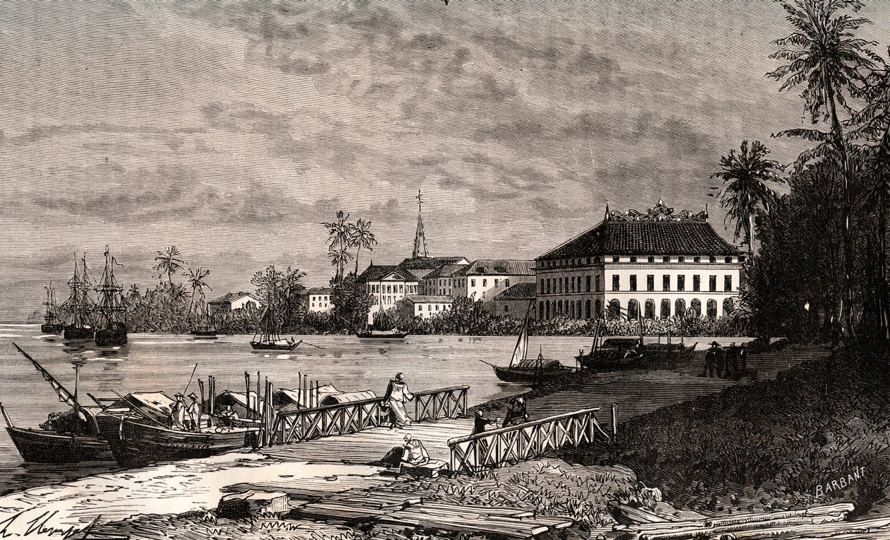 Saigon - Vietnam - Ho-Chi-Minh City (Ho Chi Minh City) - engraving in “La France illustree: geography, history, statistical administration” by V.-A. Malt-Brown. 1884 av French School