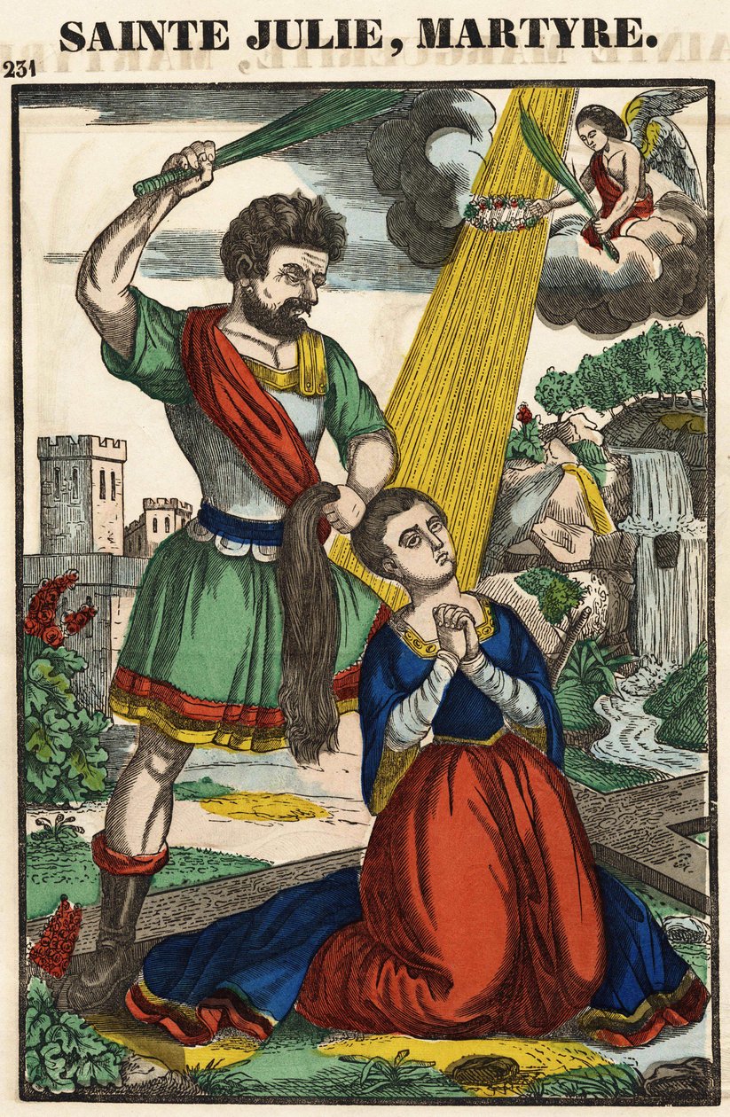 Saint Julia, martyrdom, XIX century spinal image. av French School