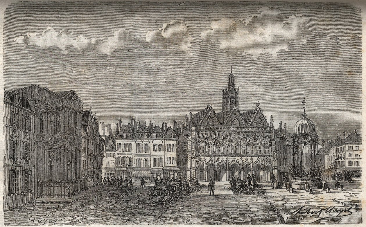 Saint Quentin (Saint-Quentin) avdeling i Aisne - gravering i "Histoire de France" av Victor Duruy (1811-1894) - 1882 av French School