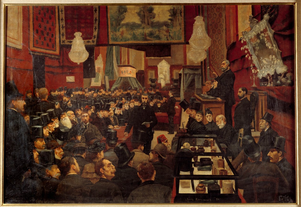 Salg på Encheres på 1800-tallet Anonymt maleri av den franske skolen. av French School