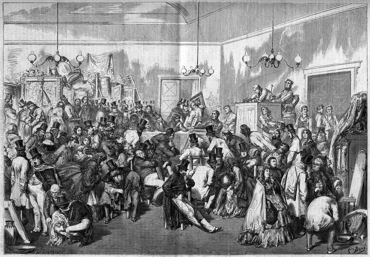 Sale of art objects at the Hotel des Vente de Paris av French School