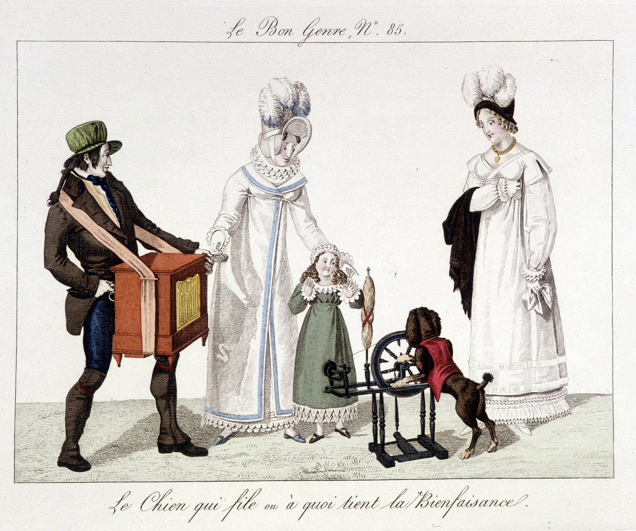 Saltimbanks: Hunden som løper eller "" hva er veldedig"" - i "The good kind", deb. 1800-tallet av French School