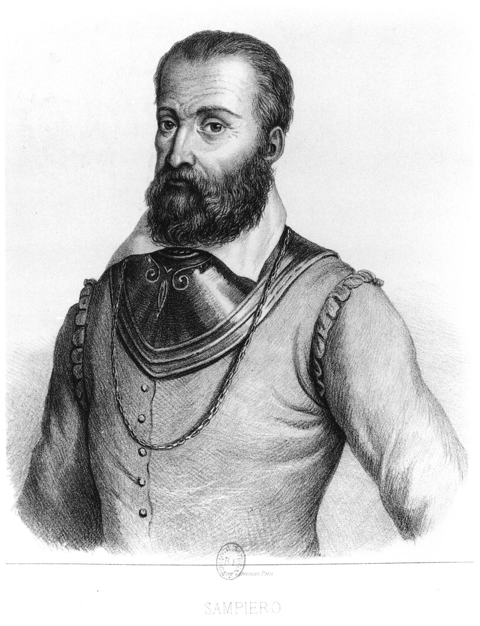 Sampiero Corso (1498-1567) illustrasjon fra Histoire illustree de la Corse av Jean Ange Galletti (1804-66) av French School