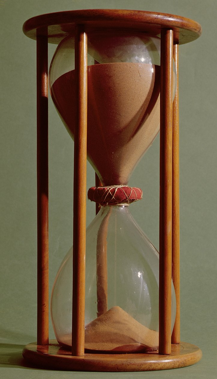 Sandglass, 1500-1600-tallet (tre, sand og glass) av French School