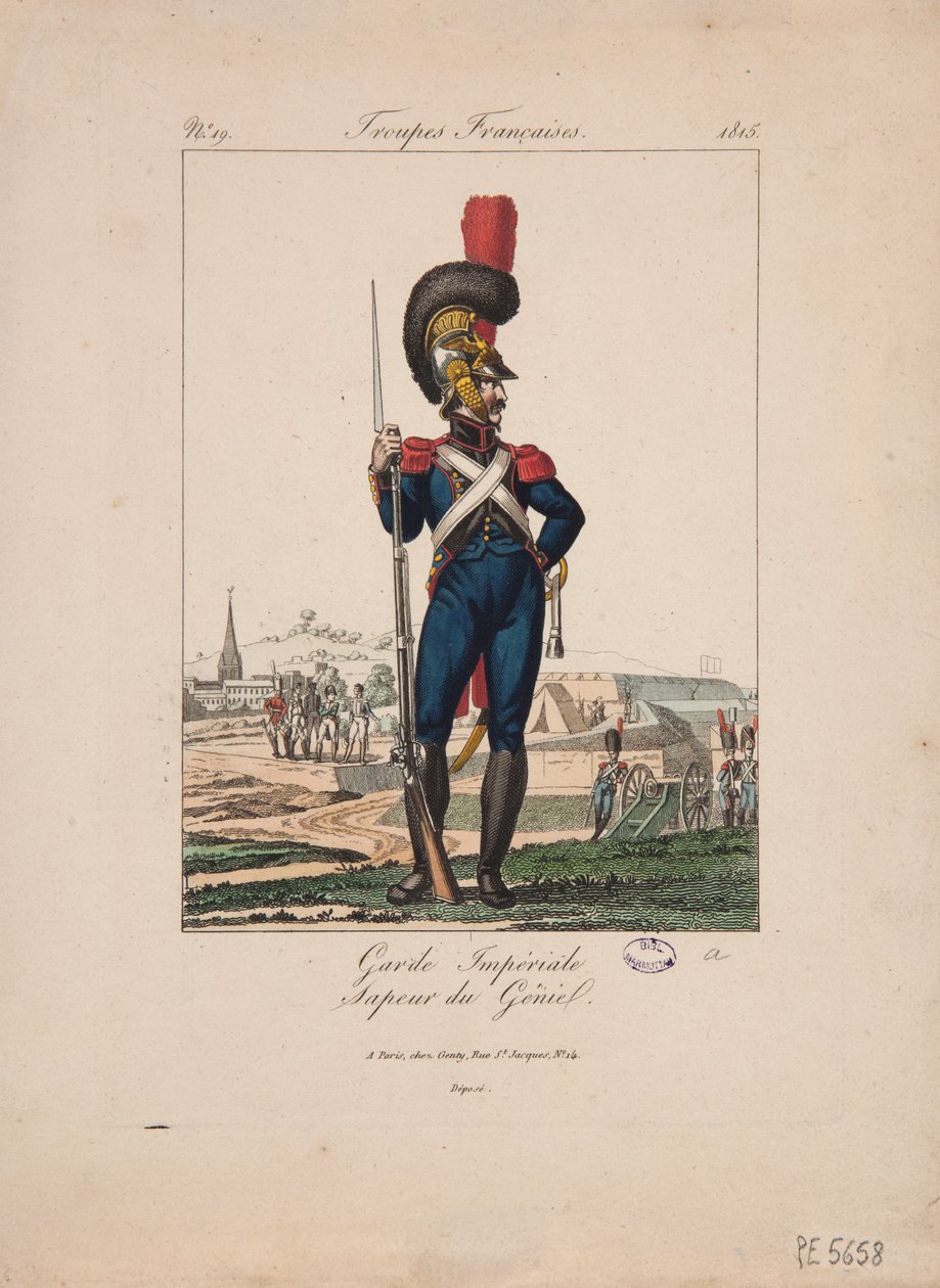 Sapper av den keiserlige garde, franske tropper, nr.19 av French School