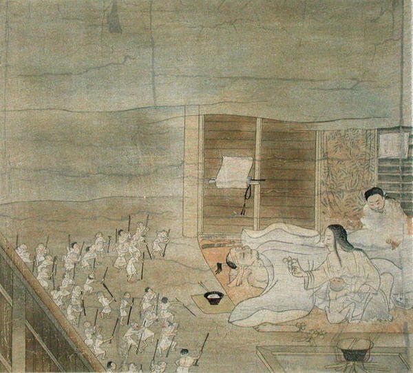 Scene av delirium, kopi av en kakemono fra 1100-tallet tilskrevet Mitsunaga Fujiwara, fra 