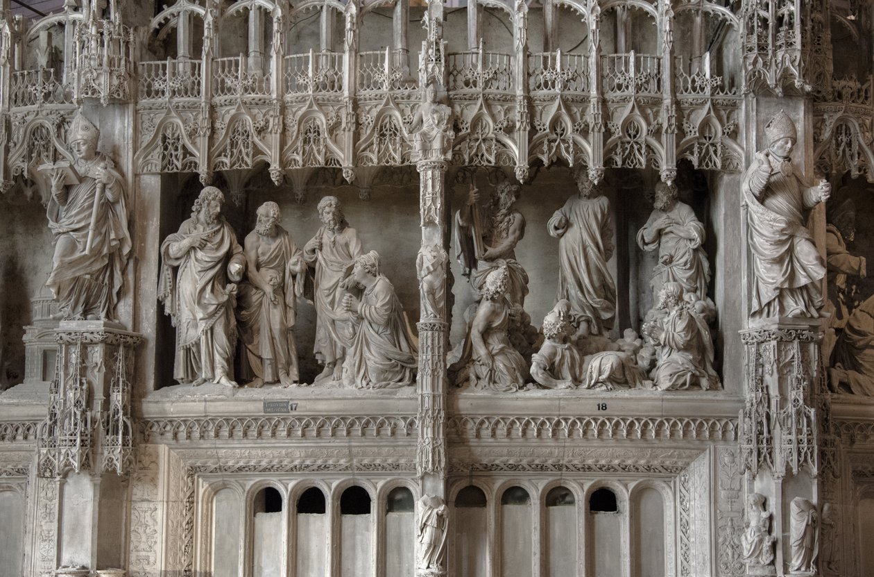 Scene av koret til katedralen i Chartres: forvandling, Jesus og Kanan av French School