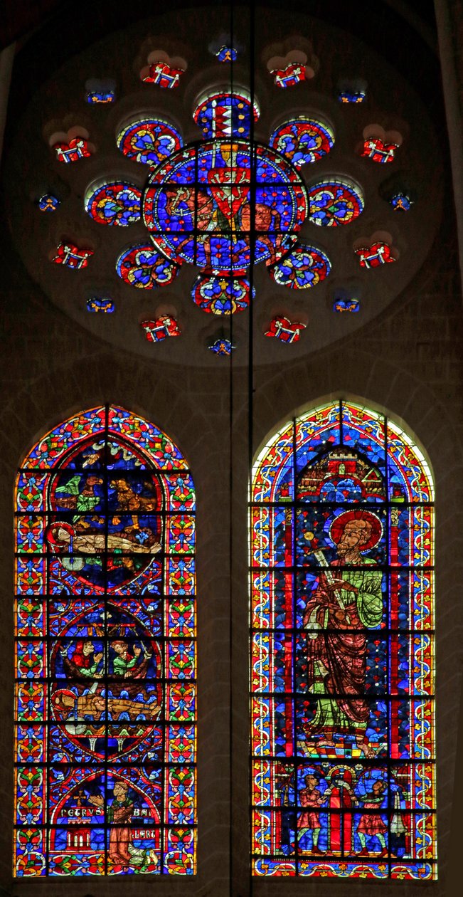Scener angående St Vincents død; St Paul; en Montfort-ridder i rosen (w110) av French School