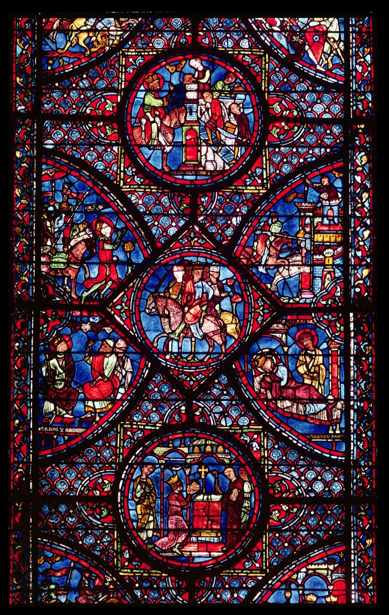 Scener fra Karl den Stores liv (747-814) fra ambulatoriet, ca. 1215-25 av French School