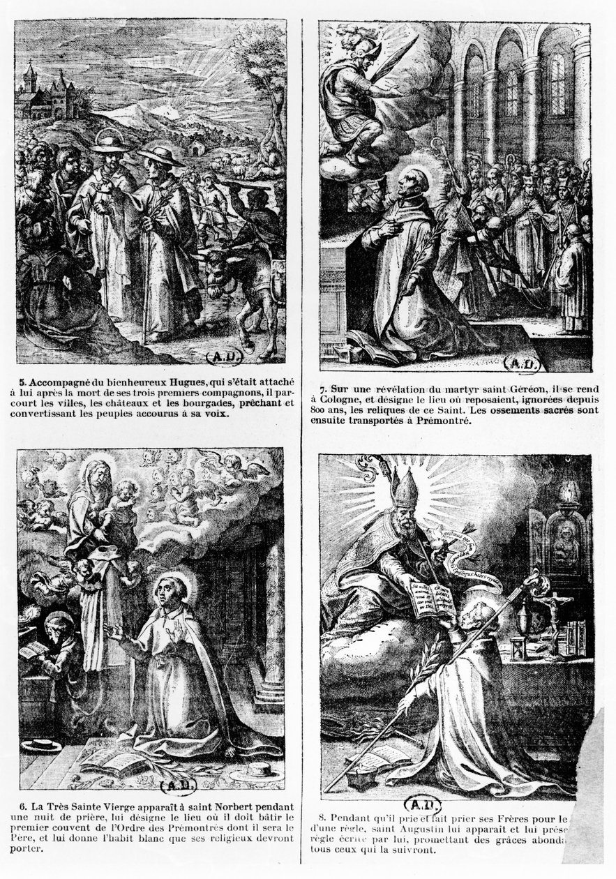 Scener fra livet til Saint Norbert, grunnleggeren av den premonstratensiske kanonordenen av French School