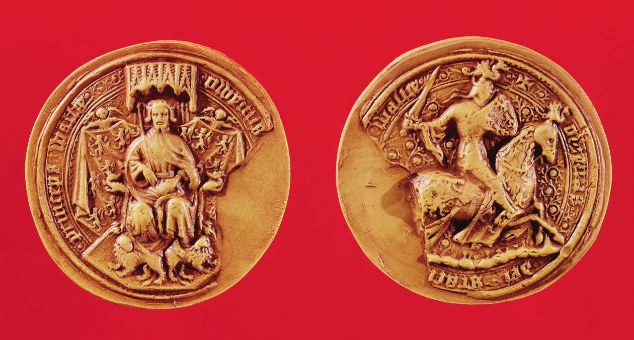 Seal of Owain, Prince of Wales av French School