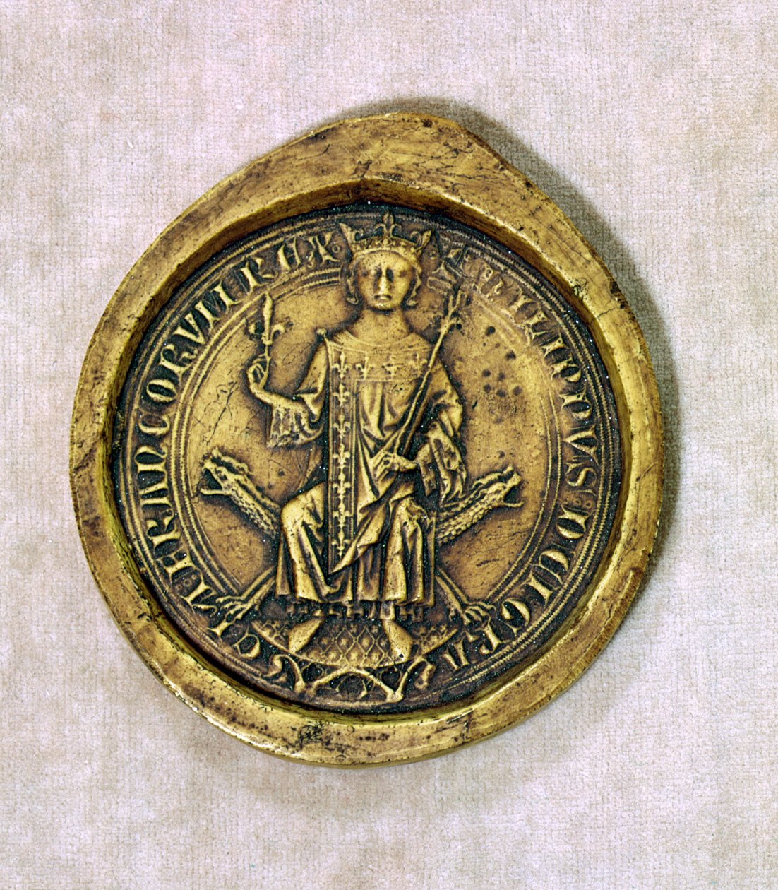 Segl fra Philippe III (1245-85) den dristige, 1272 (voks) av French School
