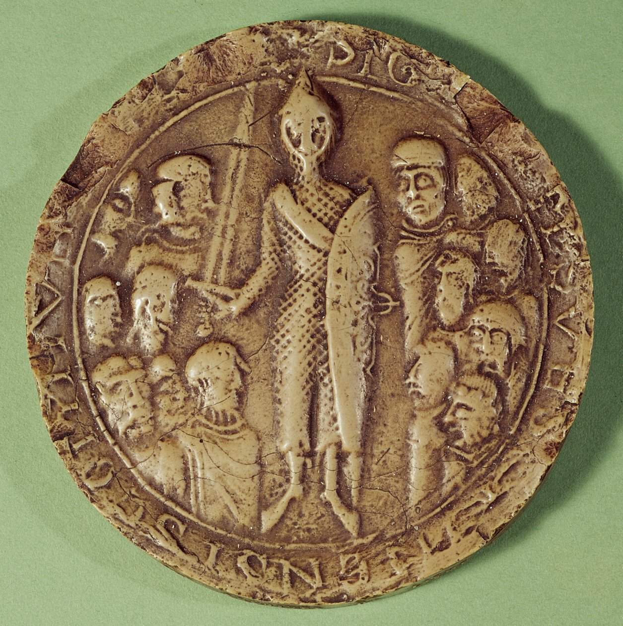 Segl fra Soissons kommune, 1228 (voks) av French School