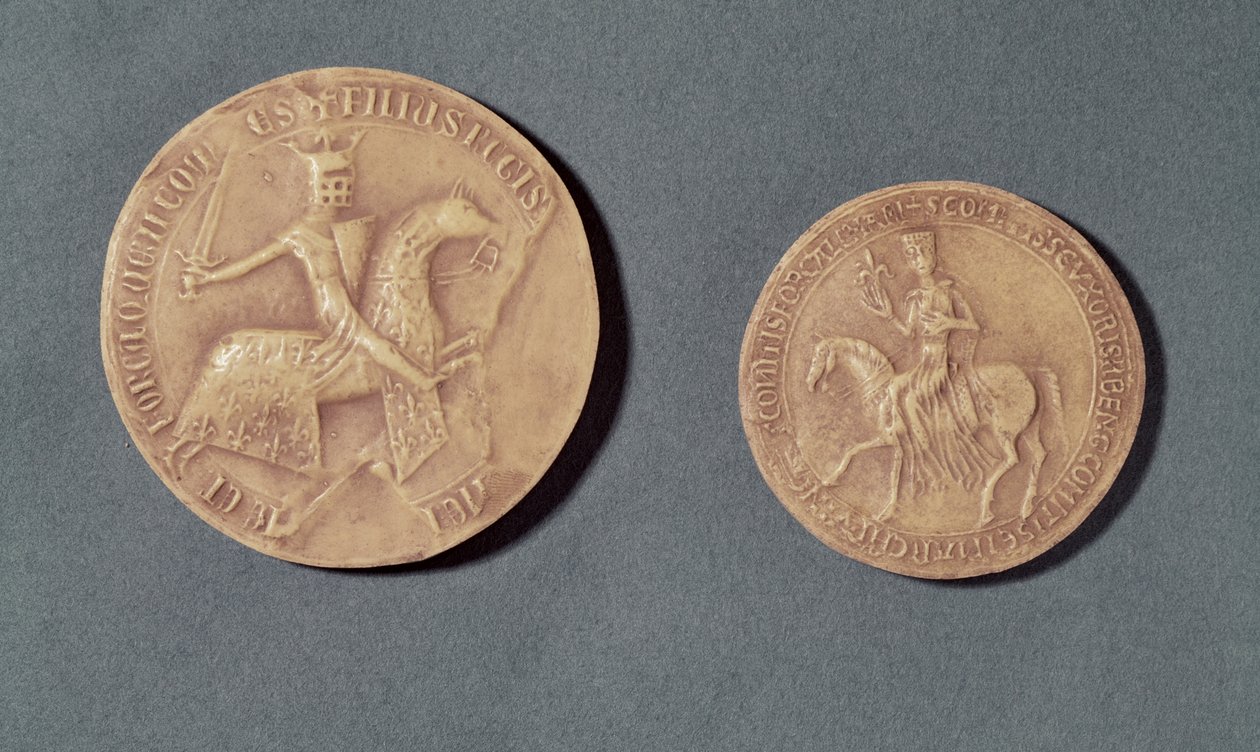 Segl av Charles I (1226-85) av Anjou og Beatrice (d.1267) av Provence (voks) av French School