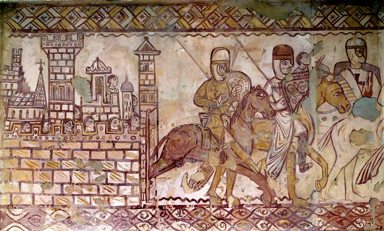 Andre korstog (1147-1149): starten på korstogene. Freske av kapellet i Cressac av French School