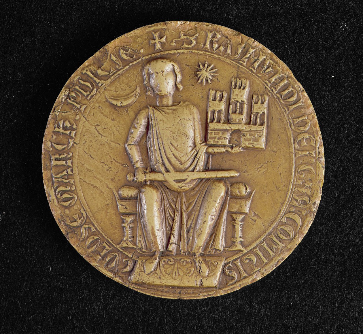 Andre segl av Raymond VII (1197-1249) fra Toulouse (voks) av French School