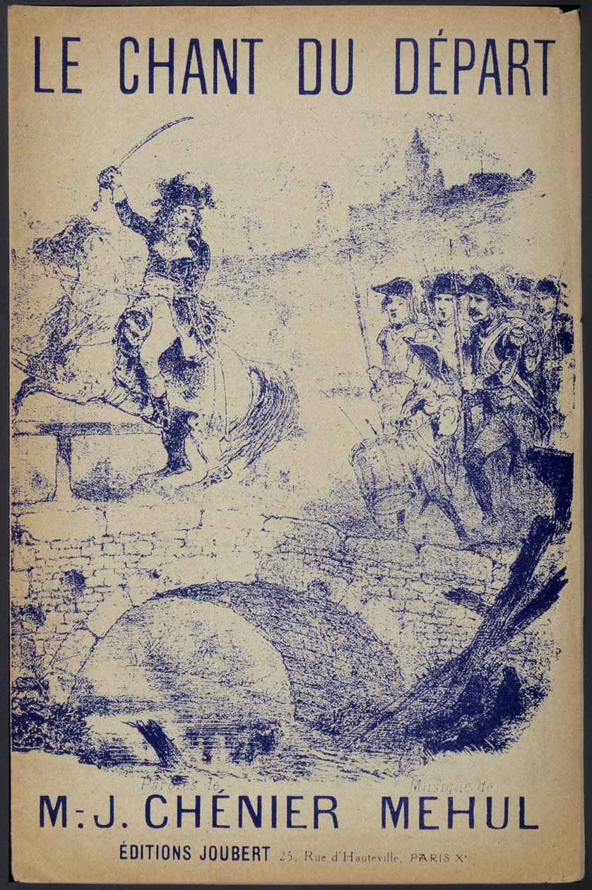 Noteromslag for ""Le chant du départ"" tekster av Chénier, musikk av Mehul av French School
