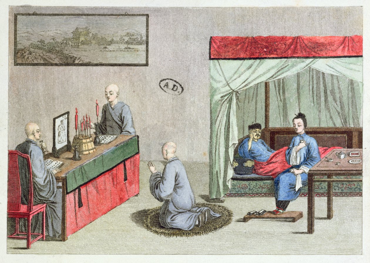 Sykdom, etter et originalt kinesisk trykk, 1810 av French School