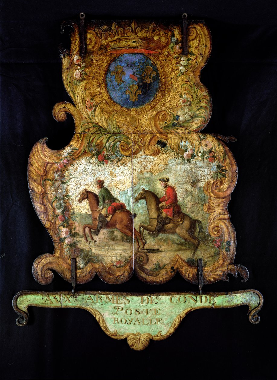 Signer for Royal Mail of Chantilly med Conde-våpenet (malt metall) av French School
