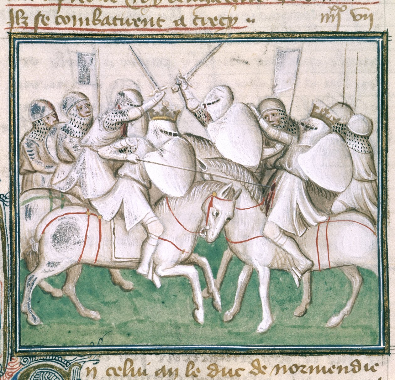 Sloane 2433 C, fol.69v Slaget ved Crecy, ca. 1410 (vellum) av French School