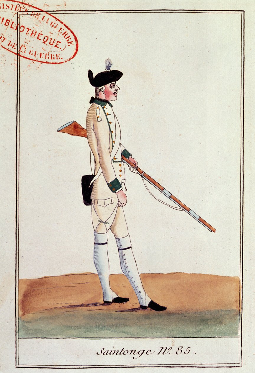 Soldat fra 85. Regiment de Saintonge, ca. 1780 av French School