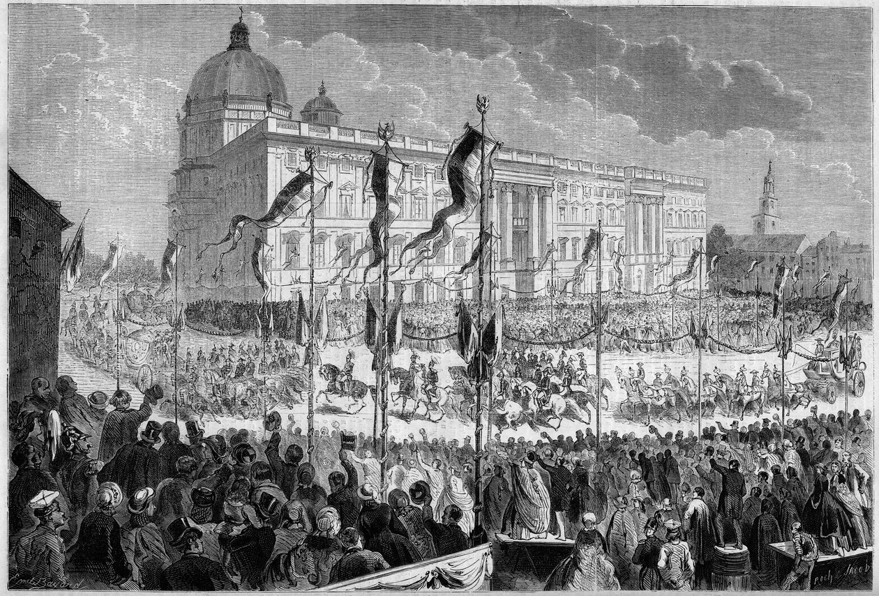 Solemn entrance of William I (1797-1888), King of Prussia, to Berlin, October 22 av French School