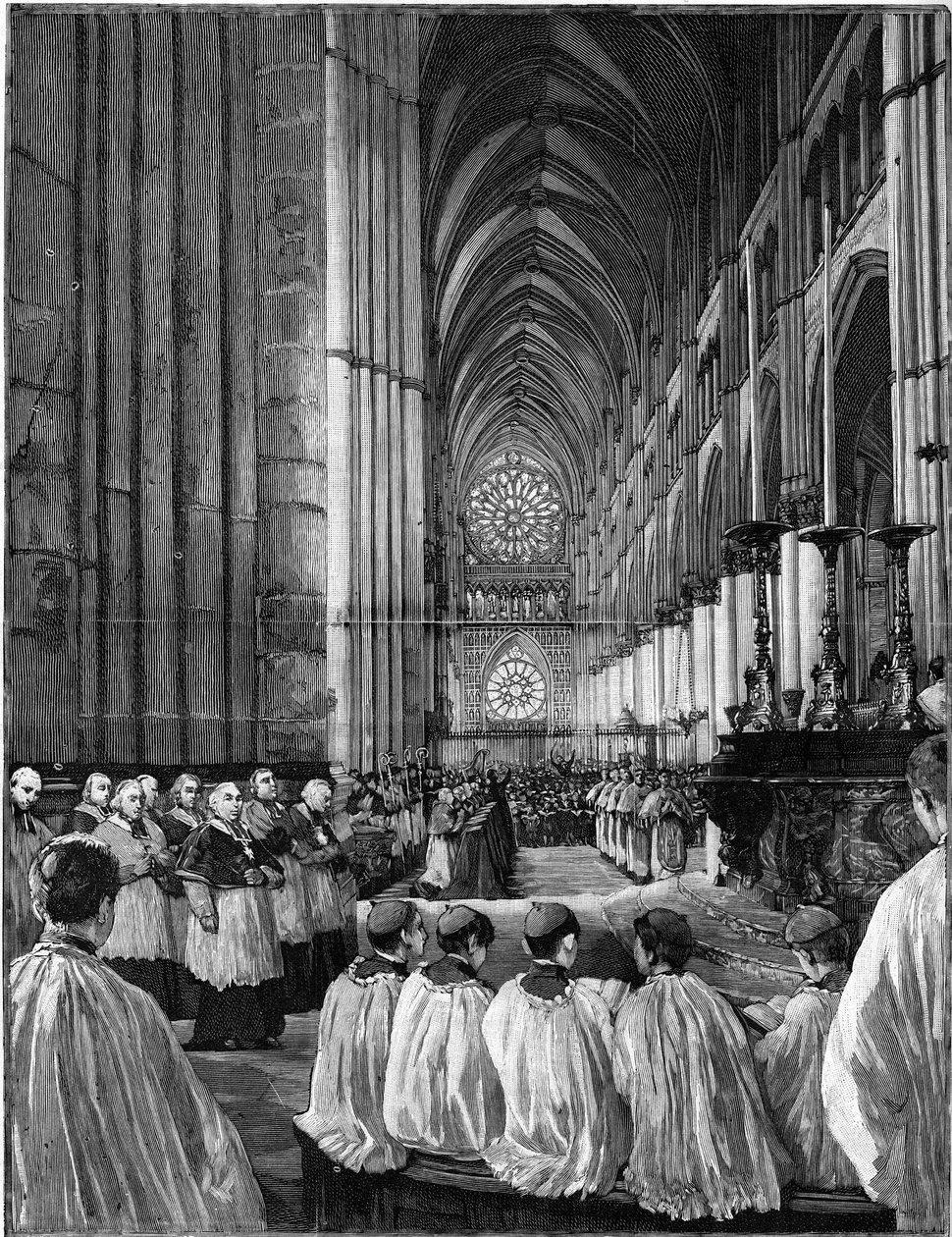Høytidelig henrettelse ved Cathedrale de Reims av Gounod-messen kjent som Jeanne d