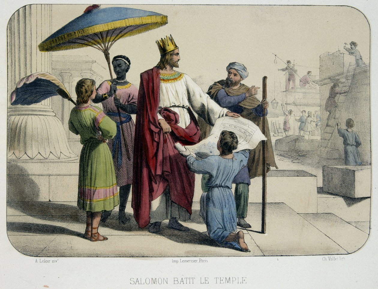 Salomo bygde tempelet (byggeplassen i bakgrunnen) av French School