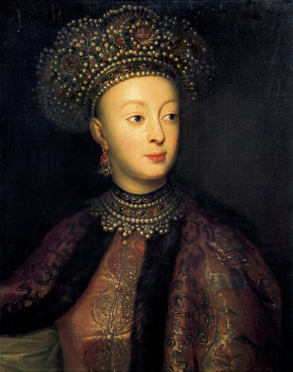 Sophia Alekseyevna fra Russland (olje på lerret) av French School