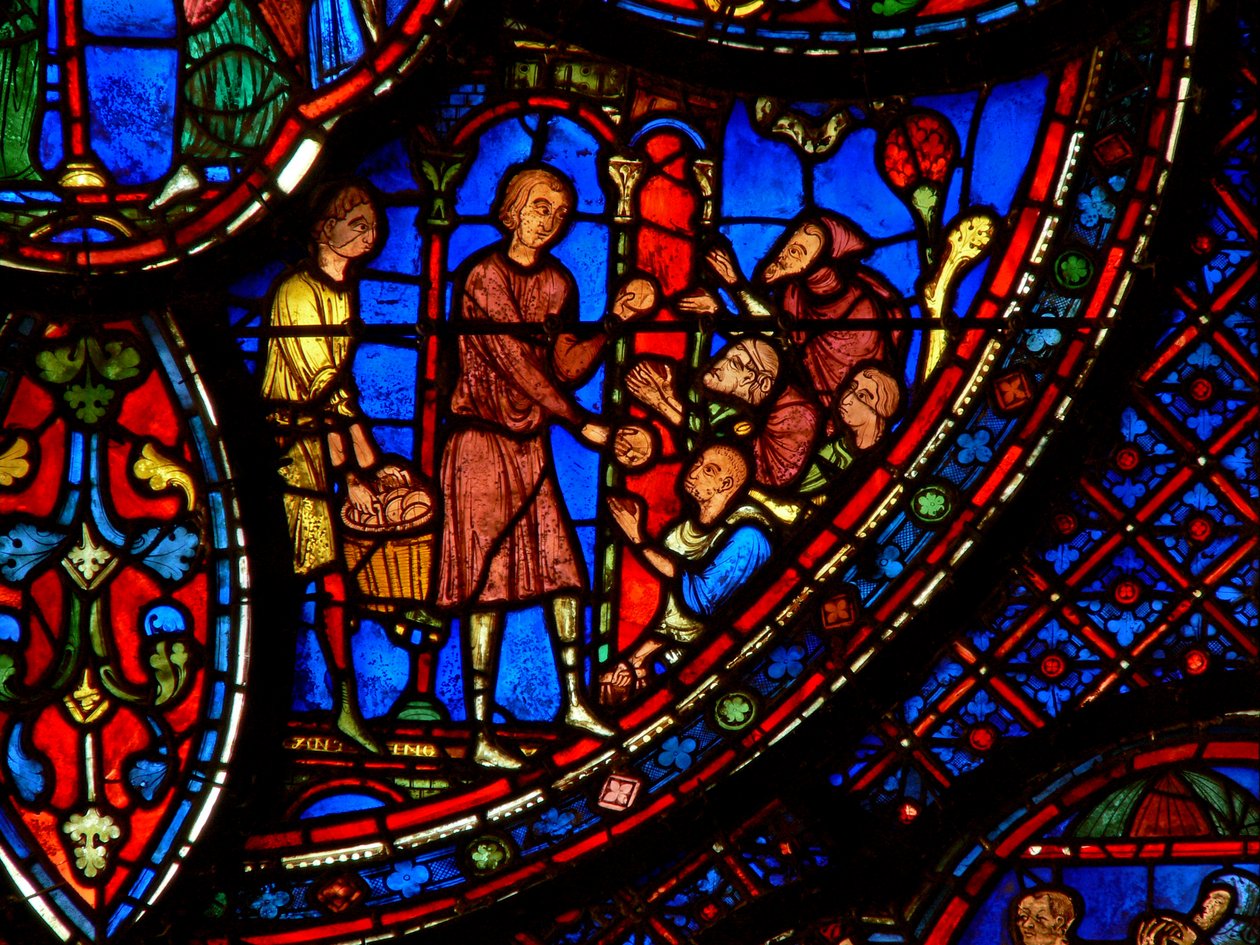 St Anthony: deler ut til de fattige (w30b) av French School