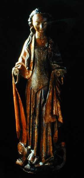 St. Catherine (polykromt tre) av French School