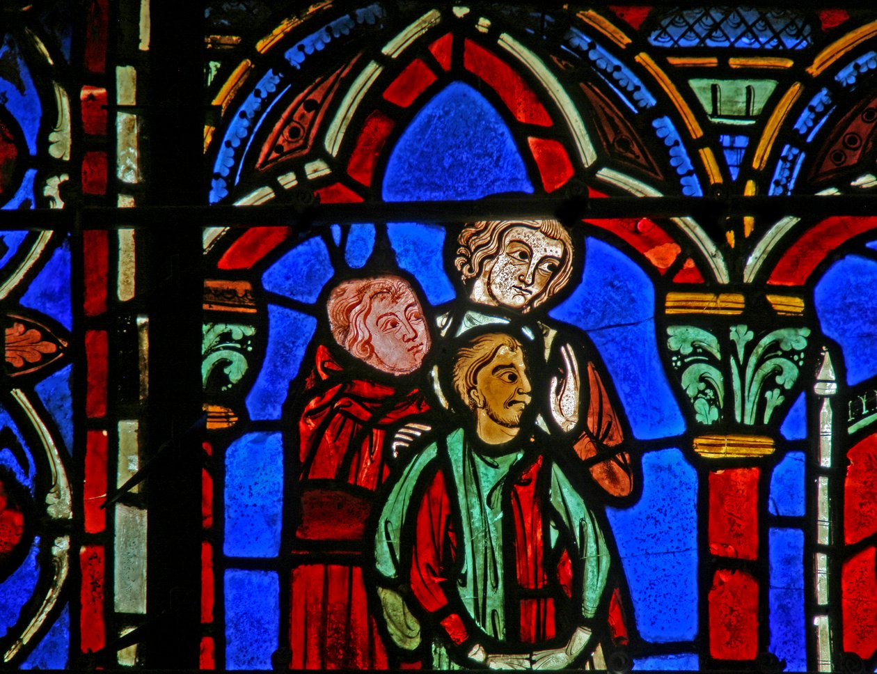 St Cheron-vindu: Clotairs sønn ledet til graven (w15) av French School