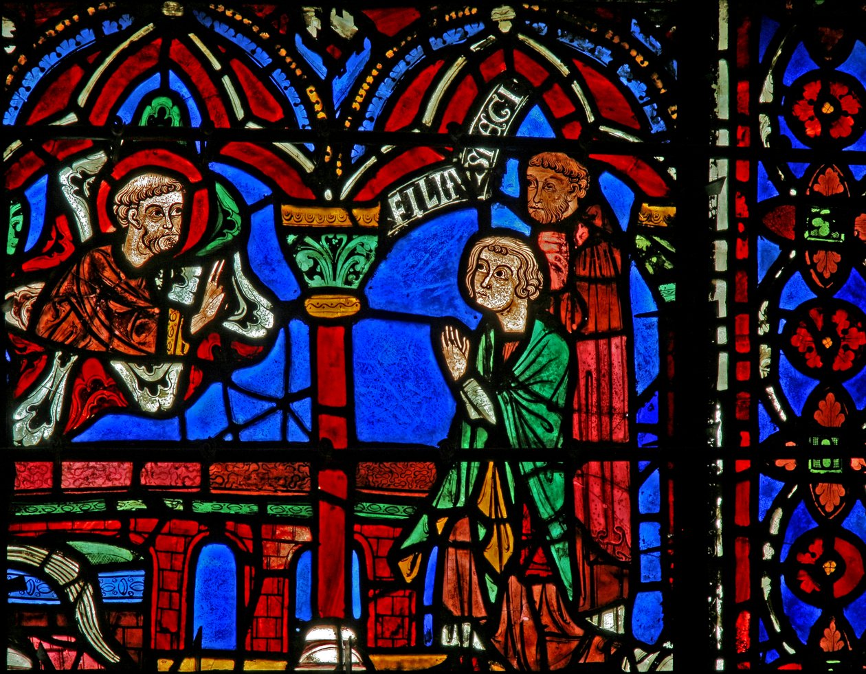 St Cheron-vinduet: vises ved graven hans (w15) av French School