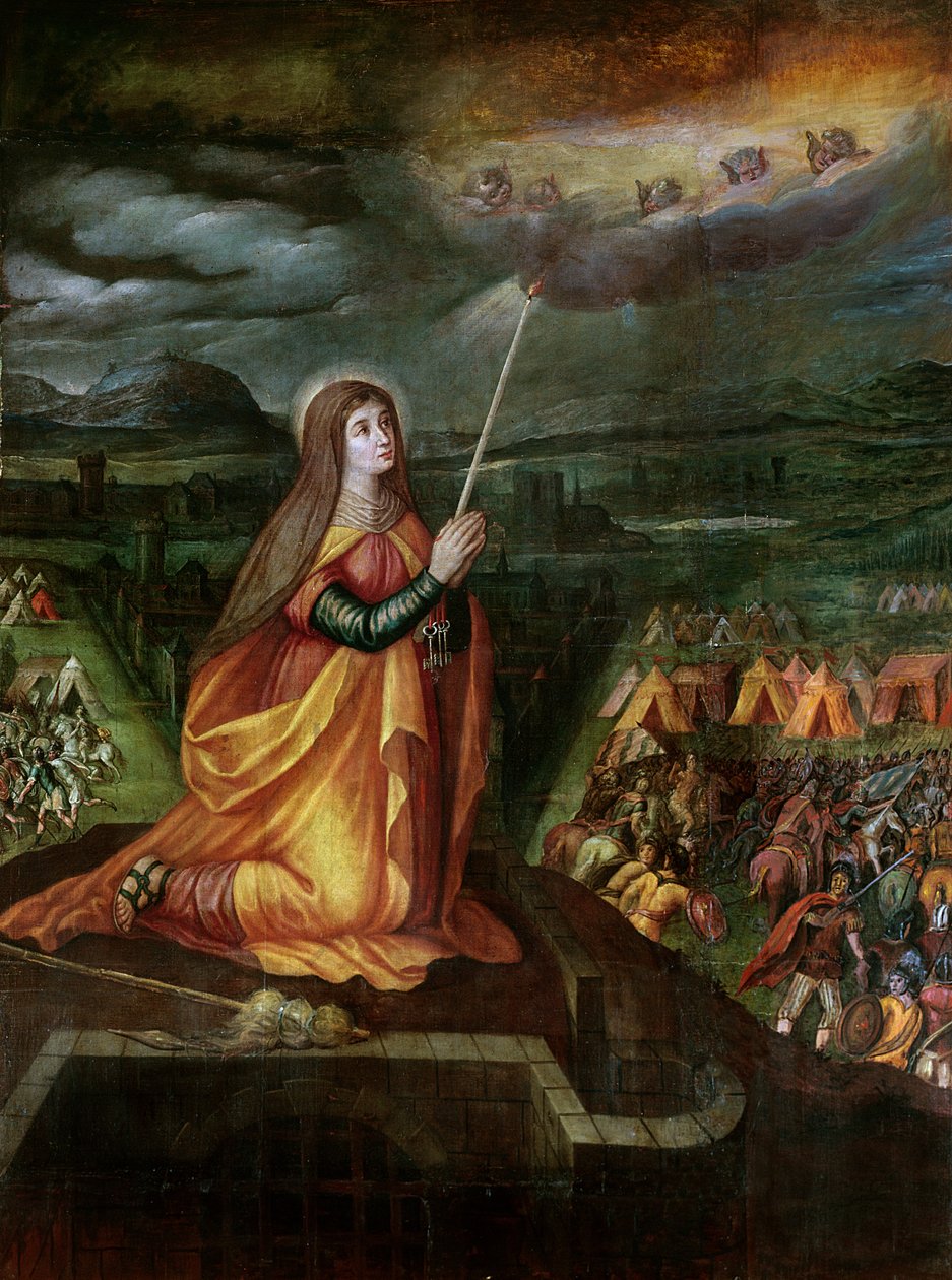 St. Genevieve ber om å avverge at Attila og hunerne hans kommer av French School