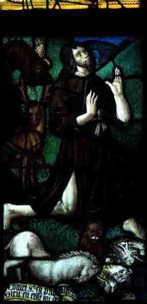 St. Johannes døperen i villmarken, fra Rouen, midten av 1500-tallet (farget glass) av French School