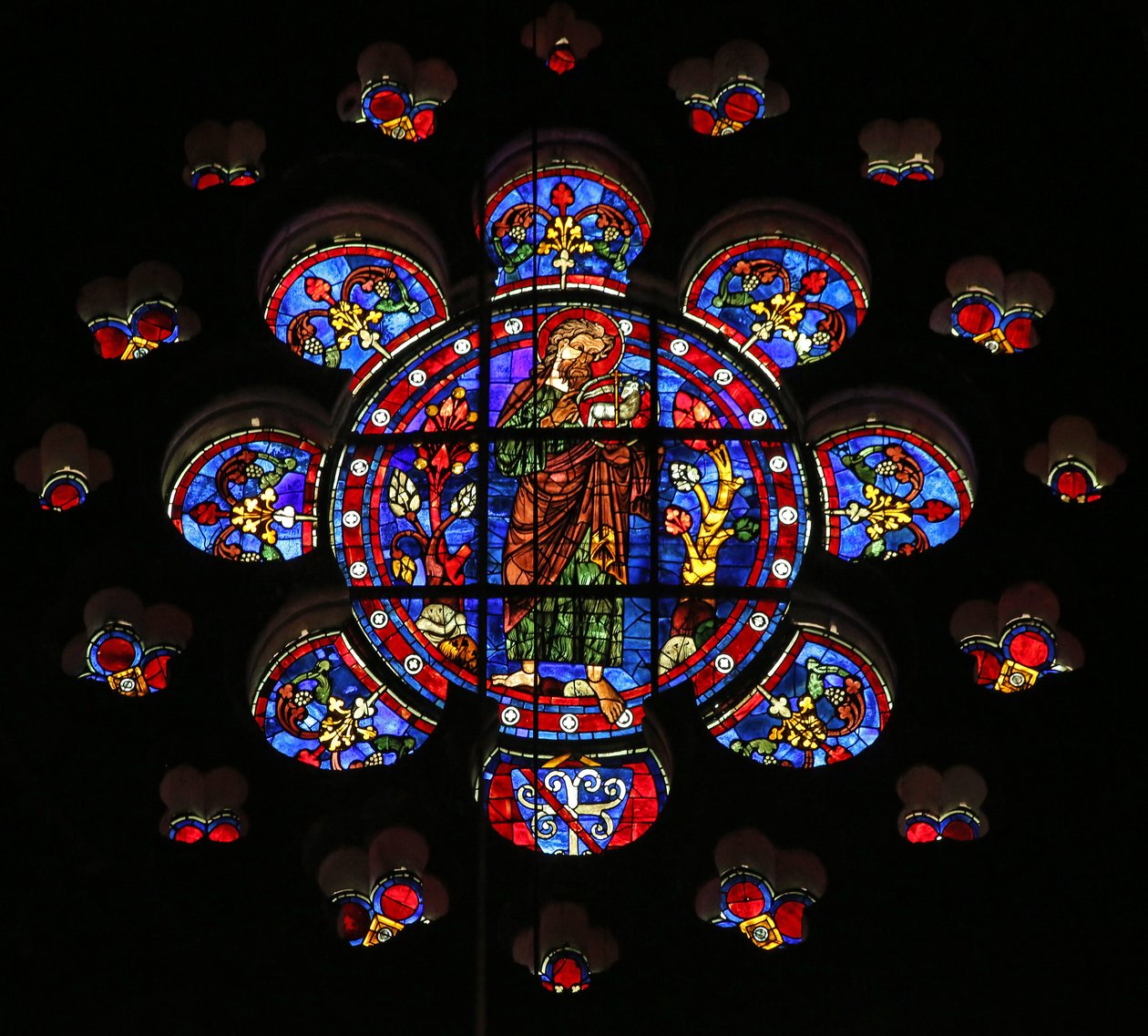 Døperen Johannes i ørkenen med Agnus Dei (w116) av French School