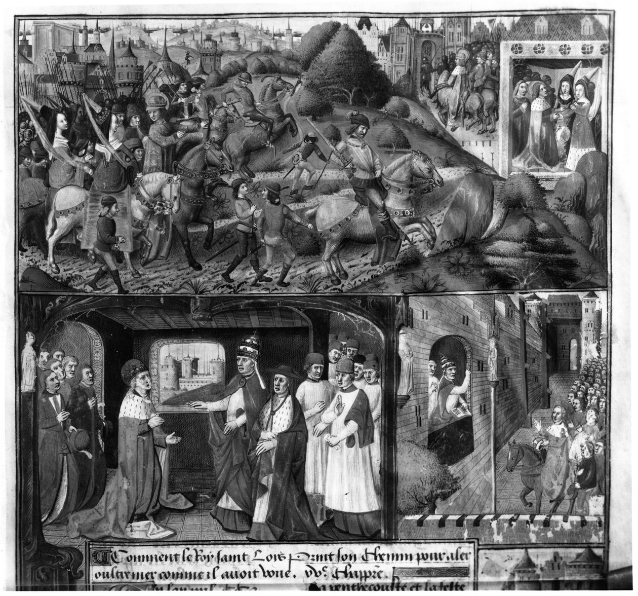 St. Louis (1214-70) på vei til korstoget av French School
