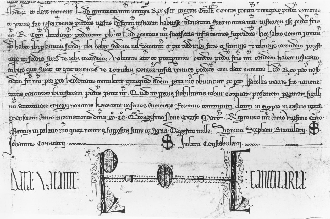 St. Louis regulating the rights of justice of the Counts of Artois (ink on paper) av French School