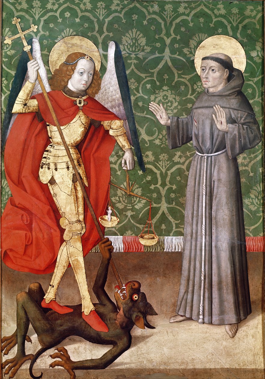 St. Mikael og St. Frans av Assisi, ca. 1480 av French School