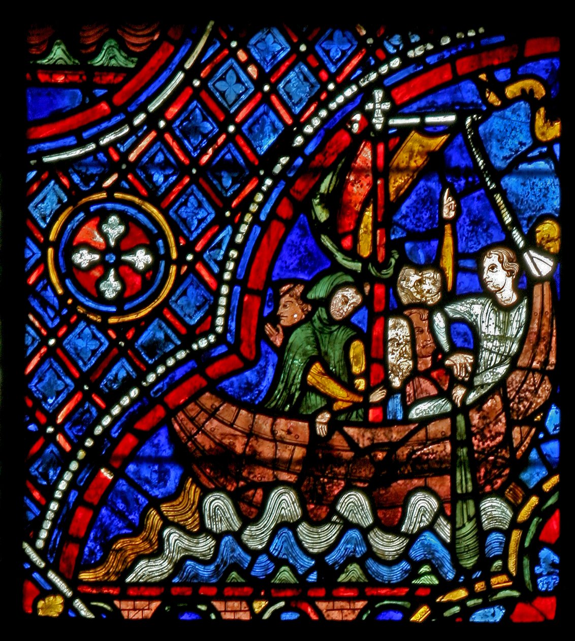 St Nicholas: båt frakter reisende til Myra (w29a) av French School