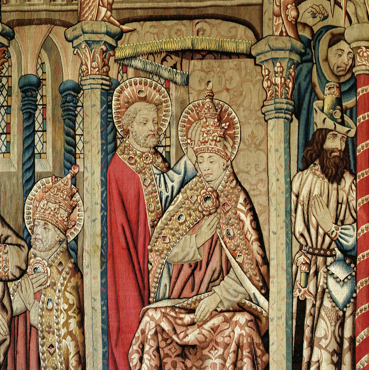 St. Peter plasserer den pavelige tiaraen på hodet til St. Clement, fra 