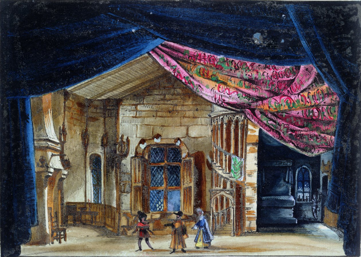 Scenografi for akt II av La Juive, første gang fremført på Paris-operaen 23. februar 1835, (wc på papir) av French School