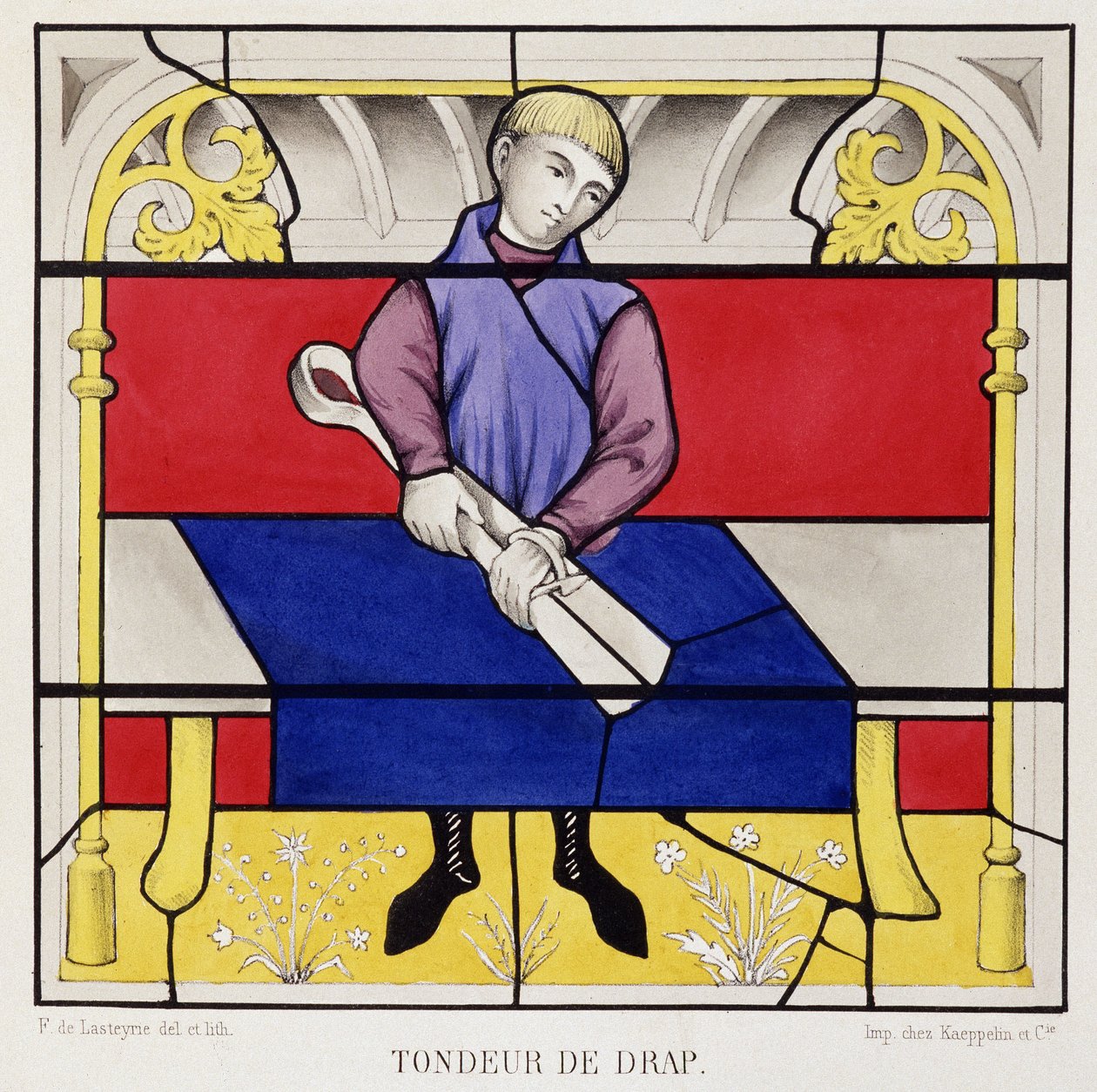 Farget glass som viser et skjær av ark, Vår Frue av Semurs kirke av French School