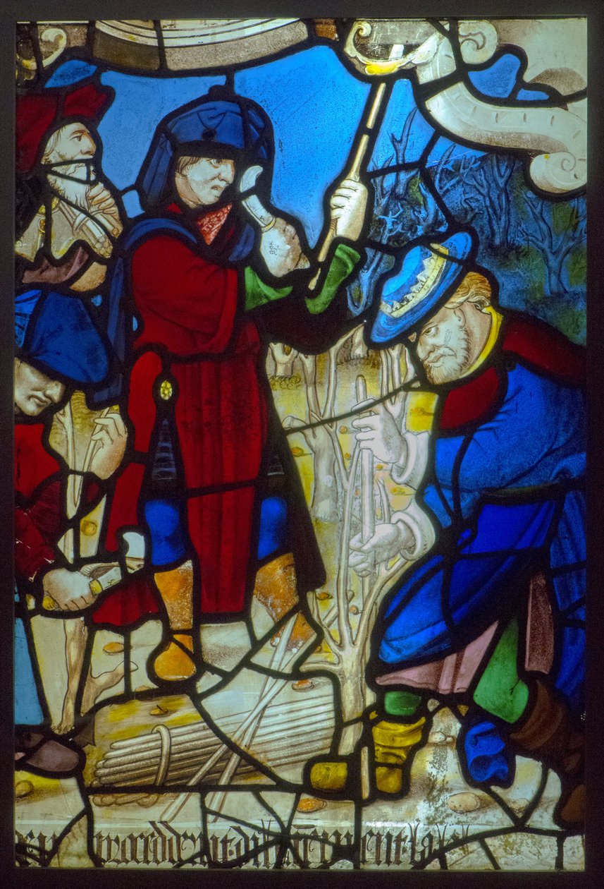 Glassmaleri, profetene som skjærer ut vintreet (tema for den mystiske pressen rundt 1540) av French School