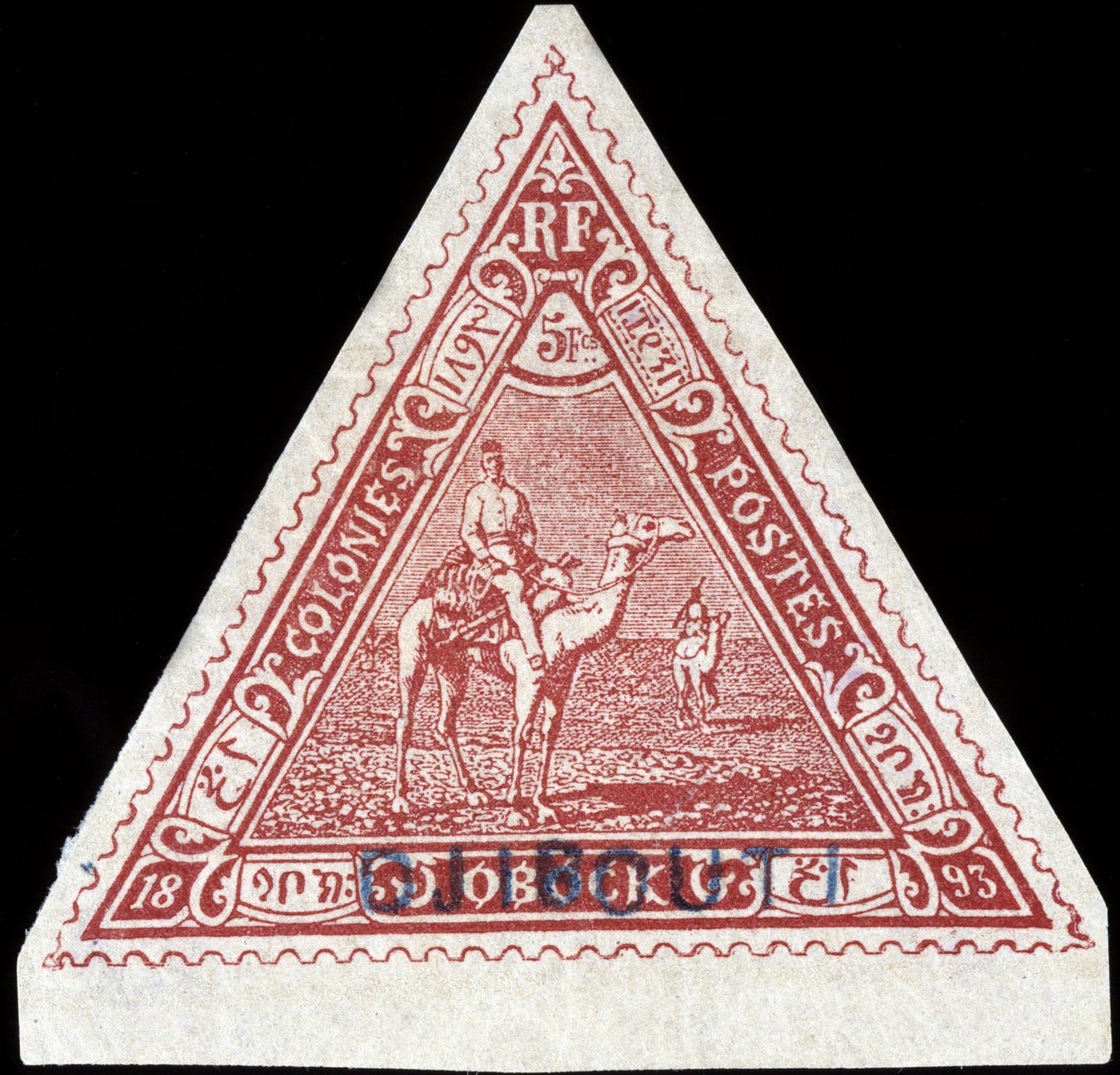 Stempel fra den franske kolonien Obock omdøpt til "Djibouti"" av French School