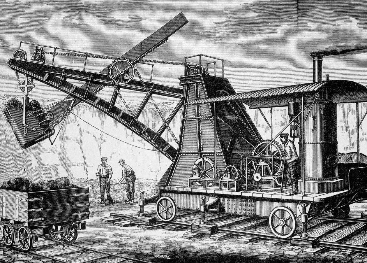 Steam Terrassier av Ruston og Proctor - i "" Album of Science; berømte lærde; Store oppdagelser””” 1896. av French School
