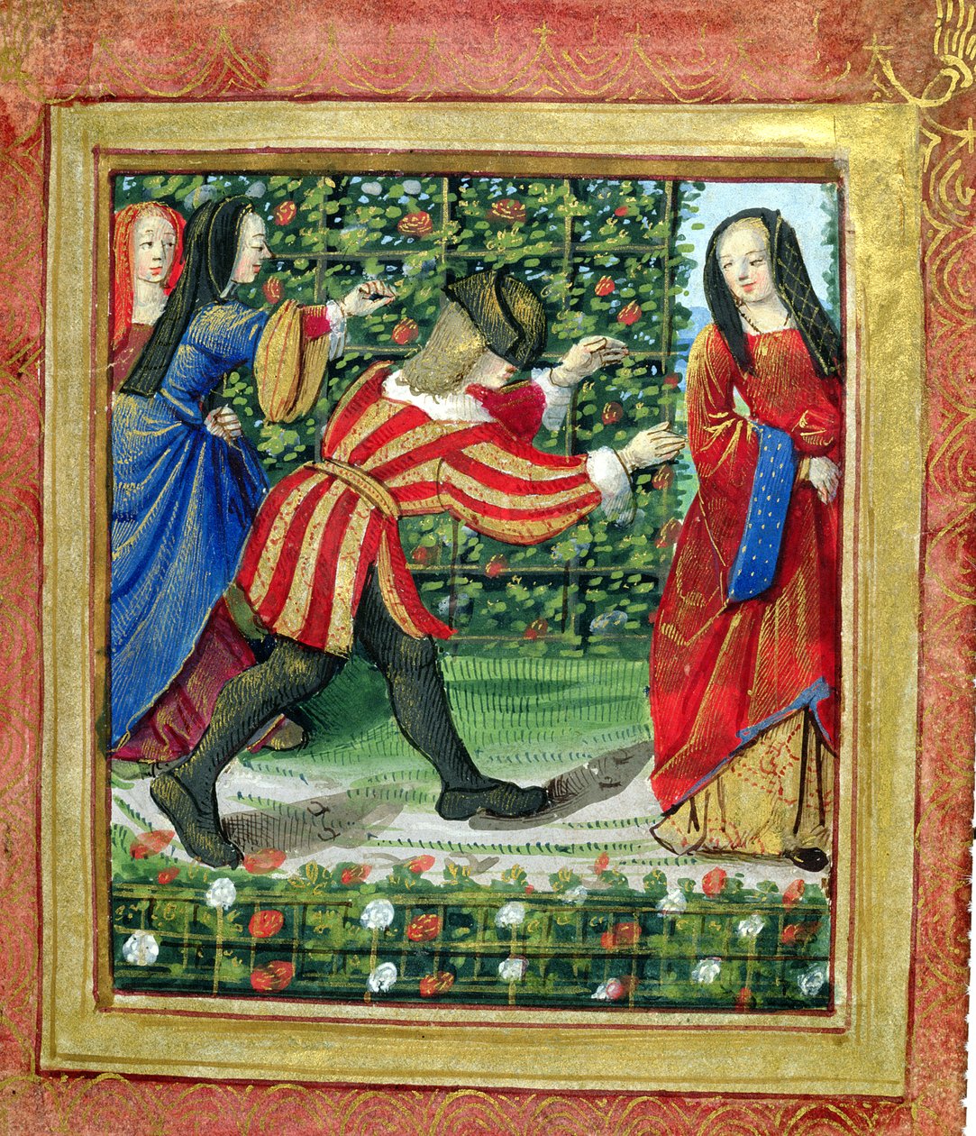 Stowe 955 f.7 Mann og kvinne som spiller Blind Man