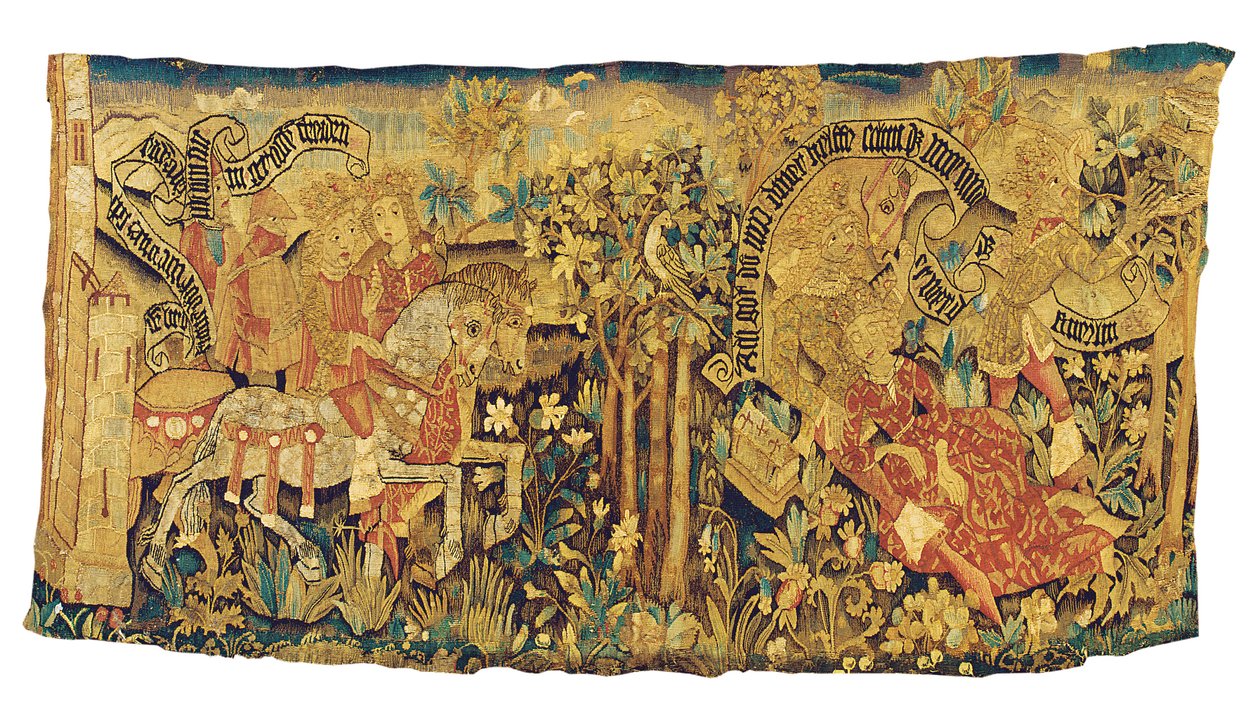 Strasbourg mytologisk billedvev fragment, ca. 1470-80 av French School